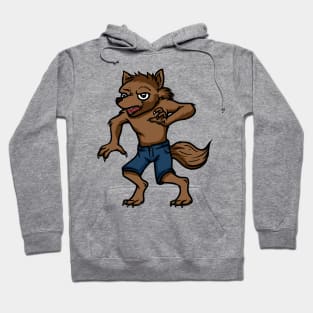 Cute Anthropomorphic Human-like Cartoon Character Wolf in Clothes Hoodie